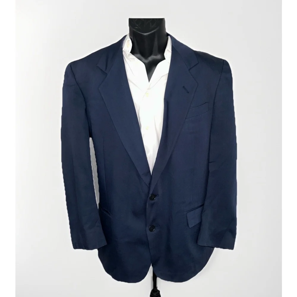 Murano Navy 44R Two Button Blazer No Size Tag See Measurments